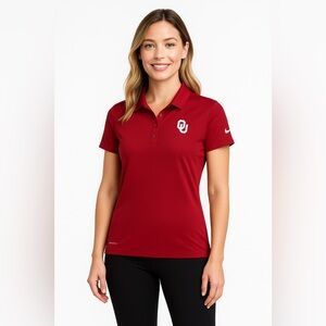 Nike Dri-Fit OU Sooners Women’s Golf Polo Shirt Medium Red Short Sleeve